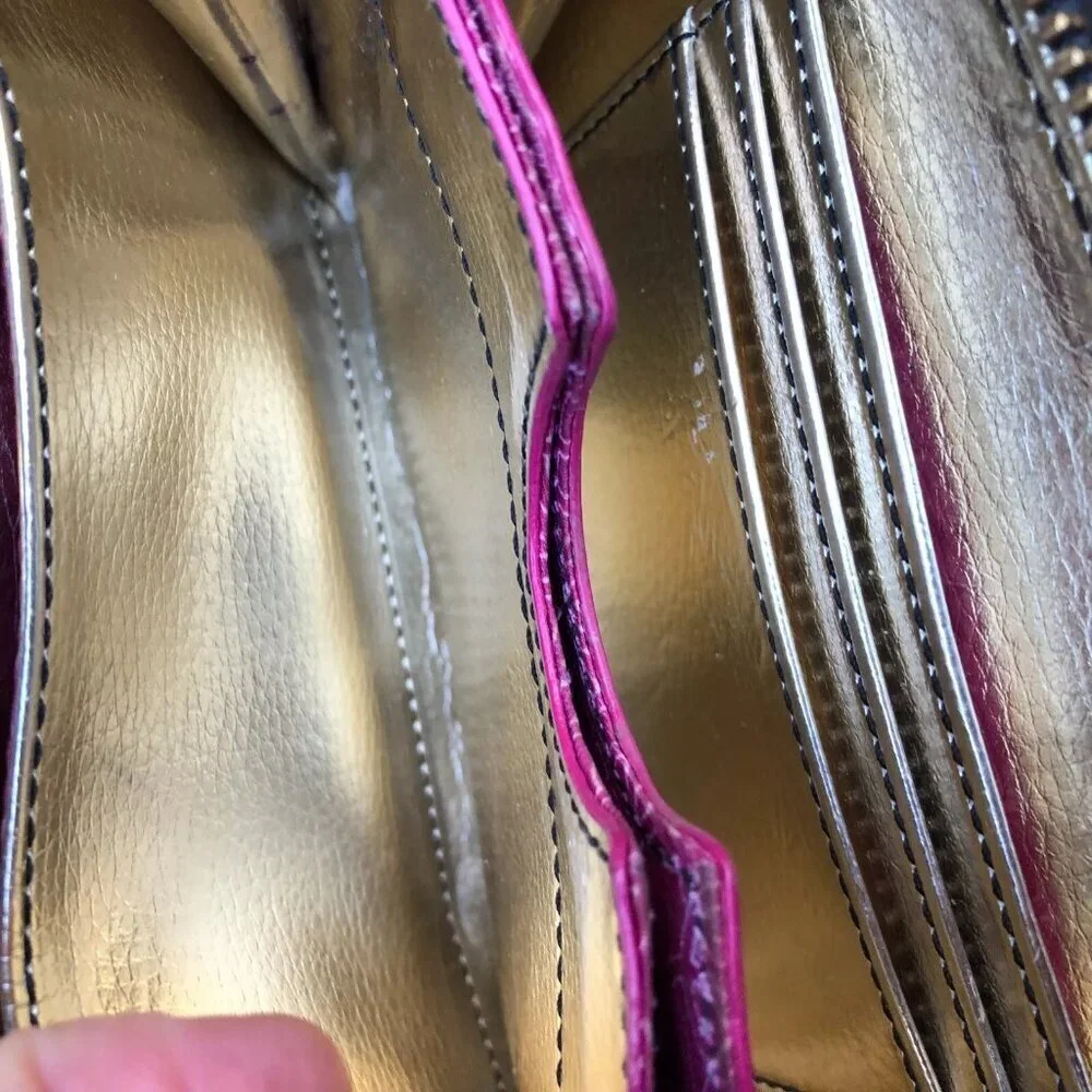 STELLA & DOT Faux Snakeskin Wallet Womens Zip Around Clutch 6" x 3.5"​​​ - Picture 7 of 11